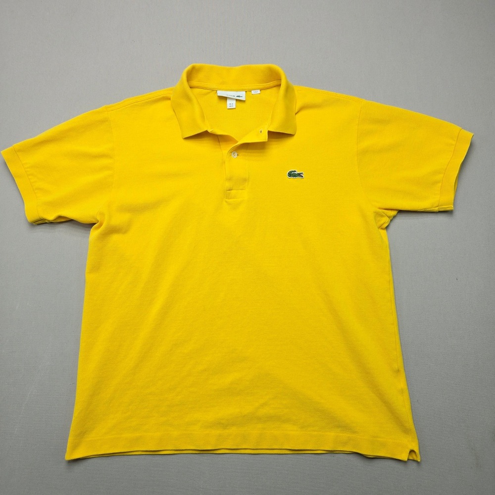 Lacoste Polo Shirt Classic Fit Crocodile Logo Yellow Men Size US M FR 4 Cotton